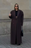 Women's Double-Breasted Wool-Look Coat