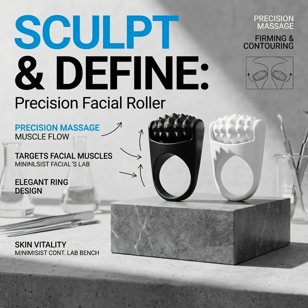 Facial Massage Roller, Portable Textured Roller Massager for Face Neck Skin Relaxation,Small Handheld Facial Massage Tool