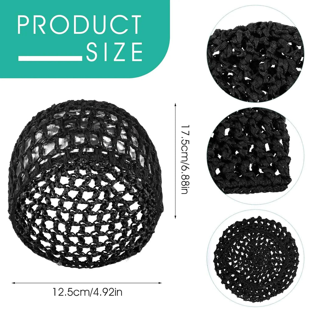 3pcs Comfort, Hand-Knit Crochet Hair Net Cap for Women- Breathable，Breathable Mesh Nightcap, Elastic Hair Net for Male And Femal