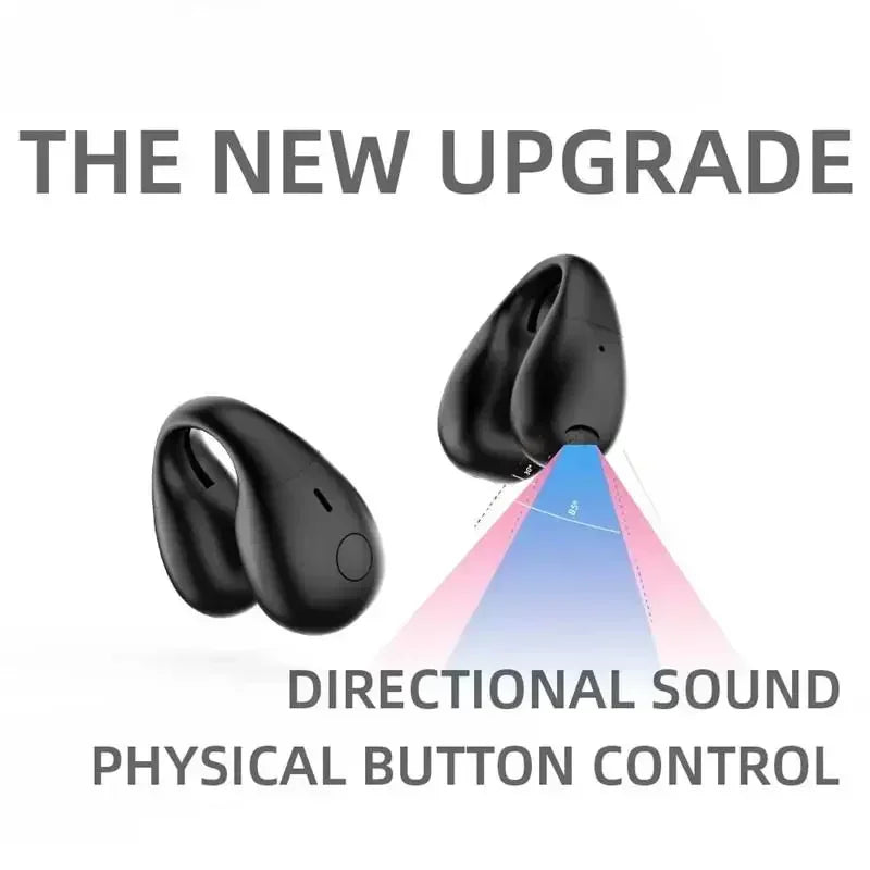 Bluetooth Headset 5.3 Wireless Air Conduction Headphones Clip Ear Music Noise Canceling HD Call Sports Gaming Earphone