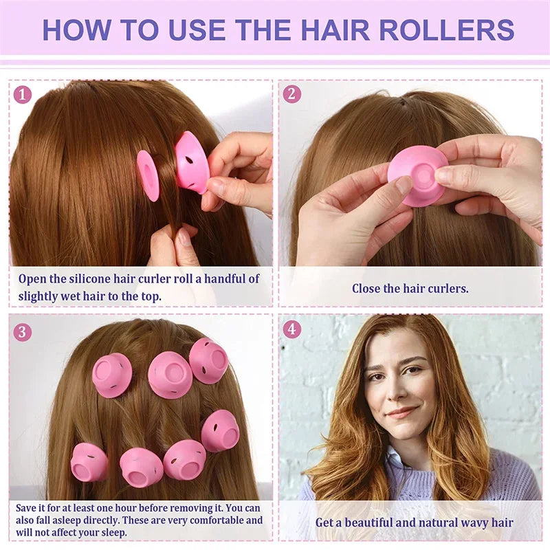 10-30pc Soft Magic Hair Curlers Mushroom Heatless Hair Curlers Lazy Curling Rod for All Hair Type Wave Formers DIY Styling Tools