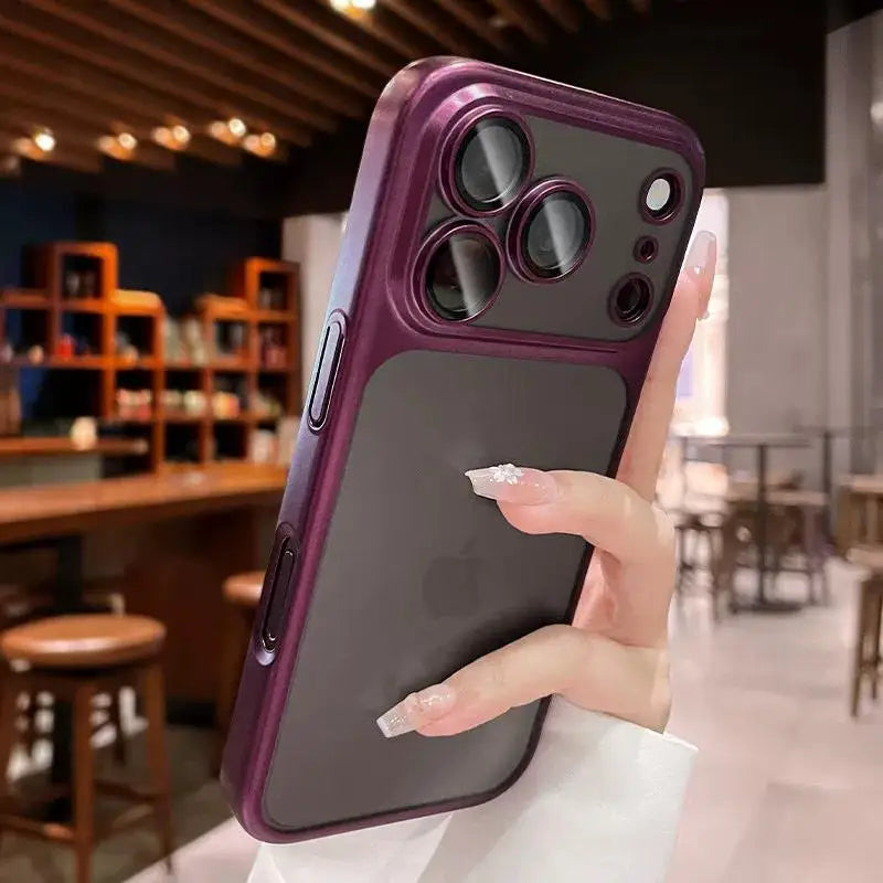Luxury Transparent Electroplated Matte PC Phone Case For iPhone 18 17 16 15 14 13 Pro Max 11 Shockproof Clear Bumper Cases Cover