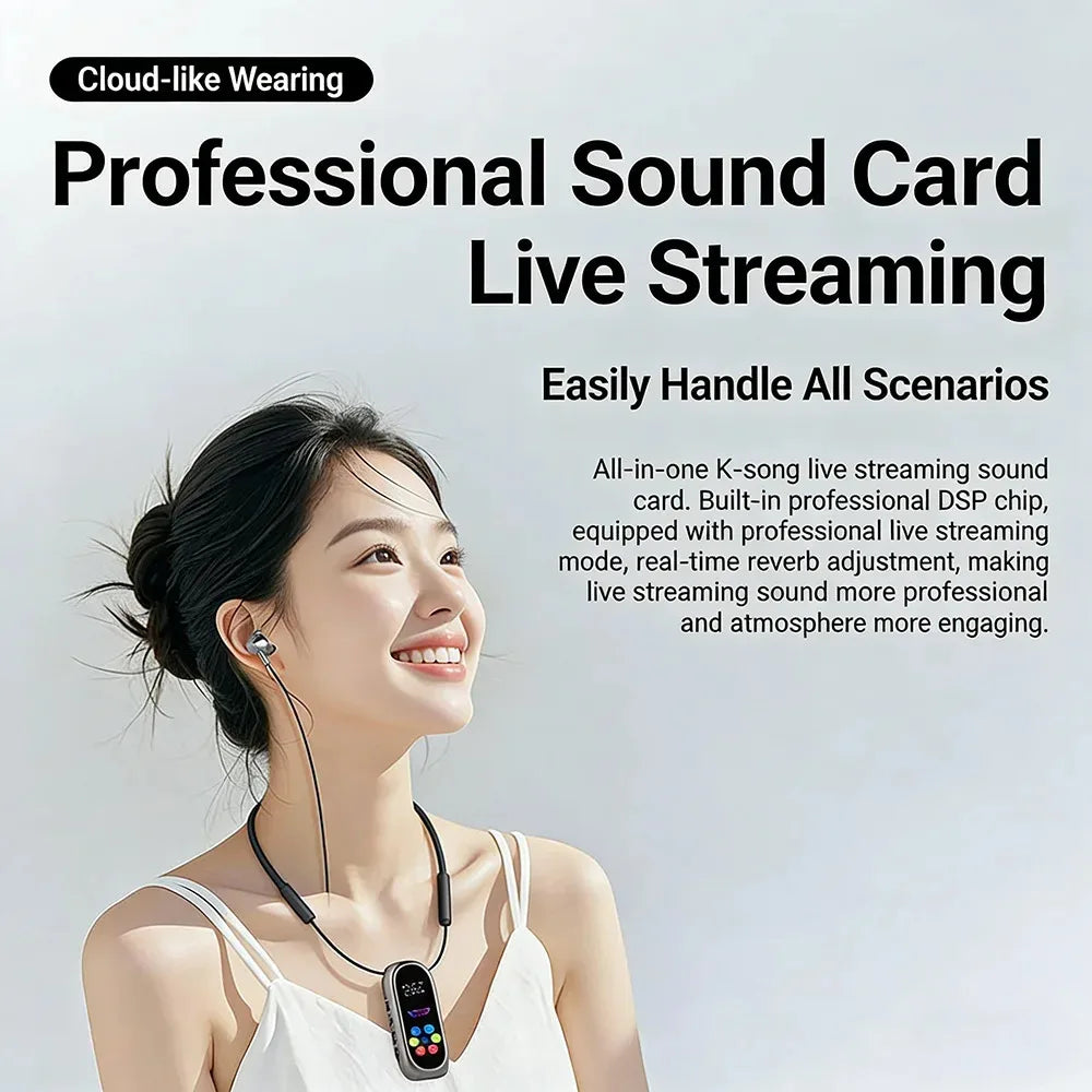 KEBIDUMEI Bluetooth 5.4 Clip-on Earphones Headphones Gaming Headsets TWS Wireless Earbuds Support TF Card K Song Monitor Mode