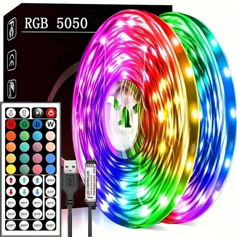 1M-40M Led Strip Lights with 44 Key Remote Control  RGB Tape Led Wall Room for Home Bedroom Party Decor TV Backlight