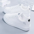 Women Leather Pu Casual Shoes New 2025 Woman Shoes Fashion Embroidered White Sneakers Breathable Flower Lace-Up Women Sneakers