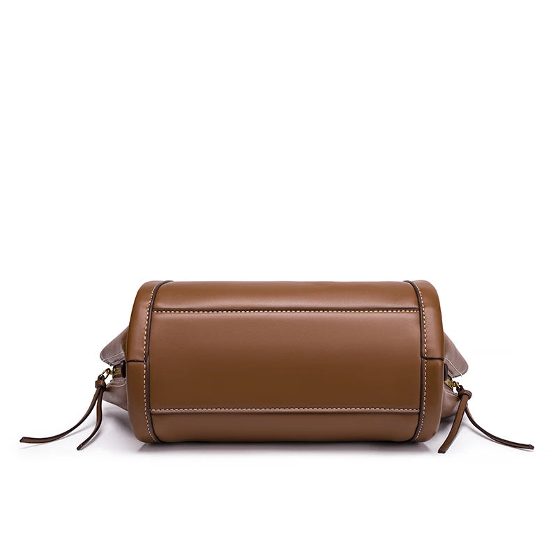 Women Wing Shape Mini Tote Handbag, Soft Smooth Surface Contrast Stitching Shoulder Bag, Magnetic Closure, Detachable Adjustable Crossbody Strap Versatile Commute Bag
