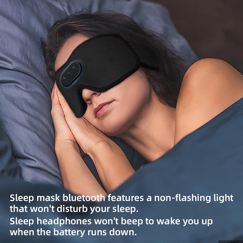 Sleep Headphones 5.2 Bluetooth Sleep Mask  Bluetooth Wireless Music Eye Mask, Sleeping Headphones Mask with Bluetooth Headphones