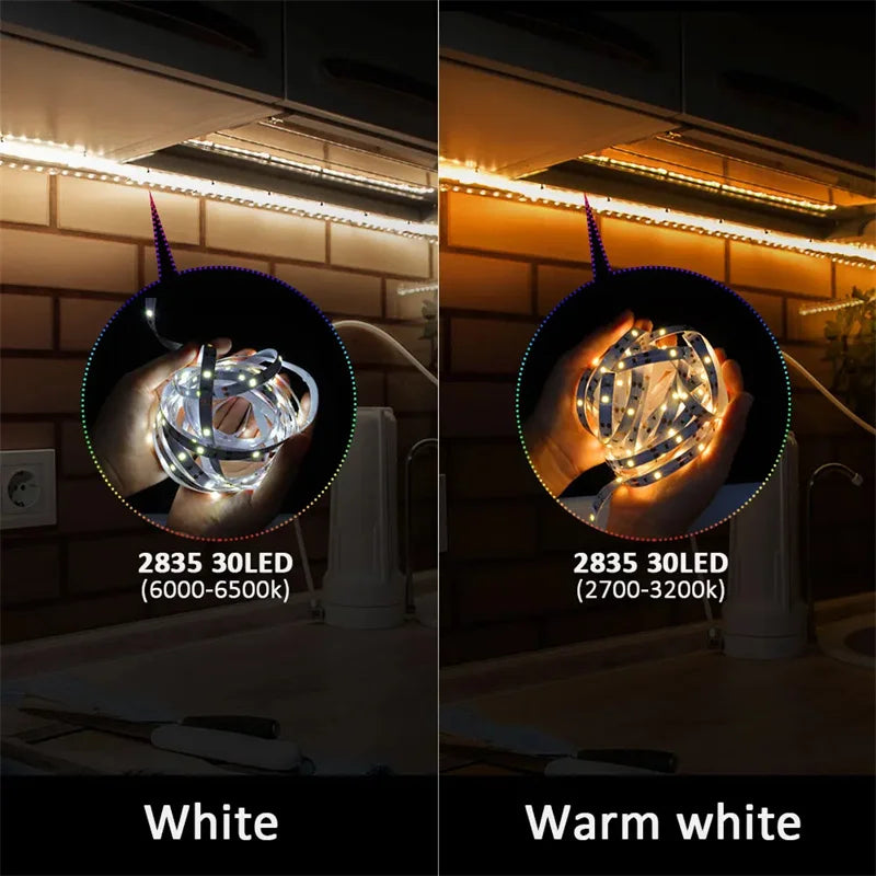 LED Strip Lights with Button Control, USB Powered Lights, 1m/2m/3m/5m/10m for Bedroom, Home, Gaming Room, Party, Christmas