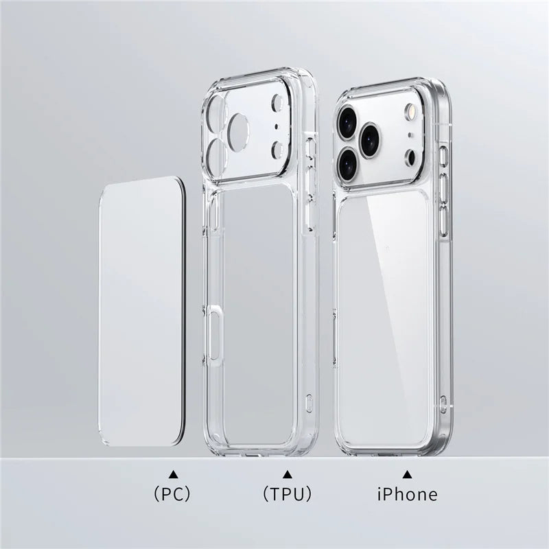 Luxury Transparent Shockproof Case For iPhone 17Air 17 17Pro Max Clear Hybrid TPU+PC Protective Hard Back Cover