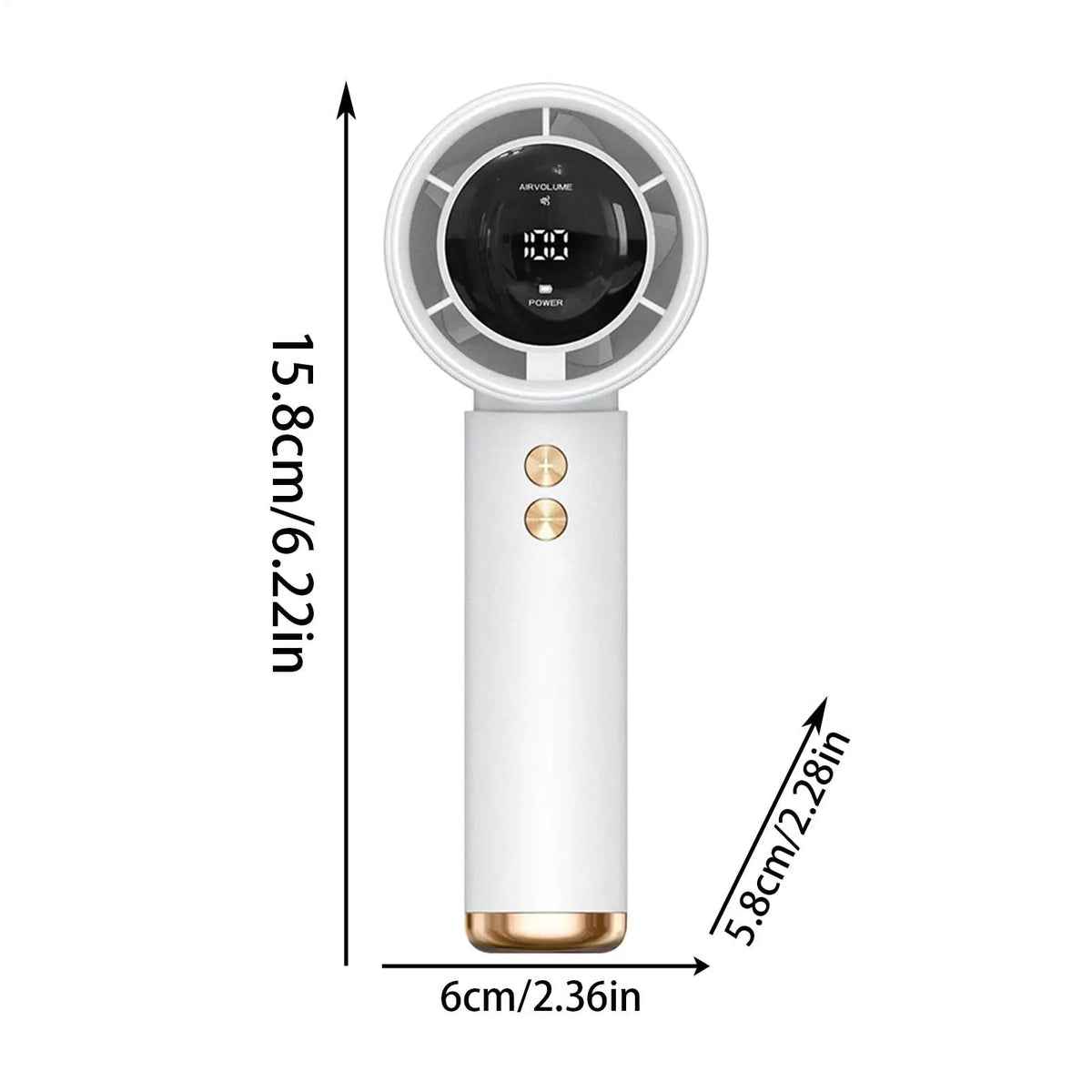 Portable Handheld Turbo Fan USB Rechargeable Mini Air Cooler Quiet High Speed LED Display for Outdoor Travel