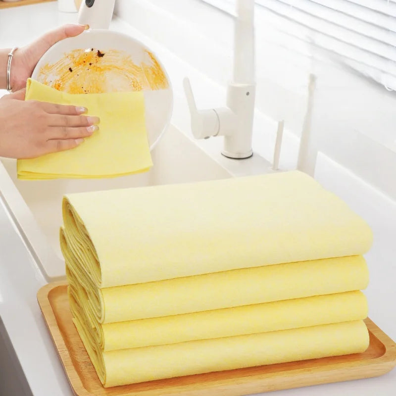 15meters Reusable Thick Dishwashing Cloth for Kitchen, Oil-Removal & Non-Shedding Cleaning Cloths Loofah Dish Cloth