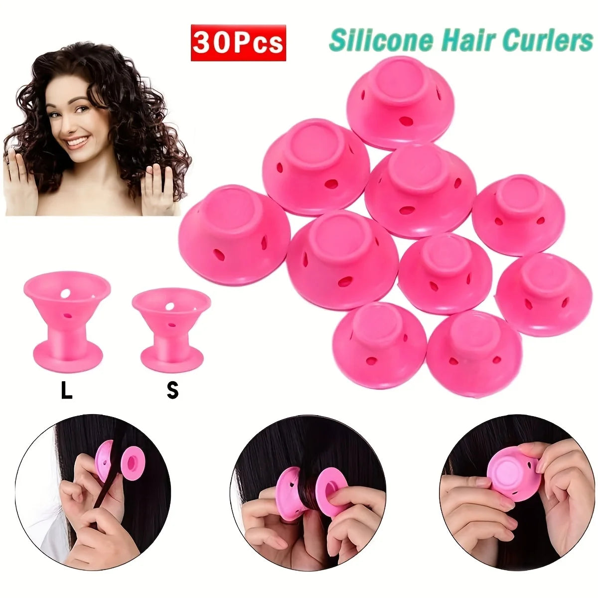 10-30pc Soft Magic Hair Curlers Mushroom Heatless Hair Curlers Lazy Curling Rod for All Hair Type Wave Formers DIY Styling Tools