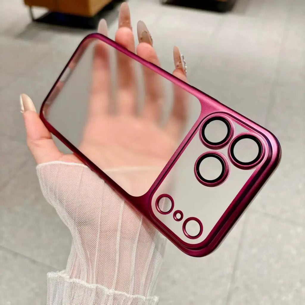 Luxury Transparent Electroplated Matte PC Phone Case For iPhone 18 17 16 15 14 13 Pro Max 11 Shockproof Clear Bumper Cases Cover